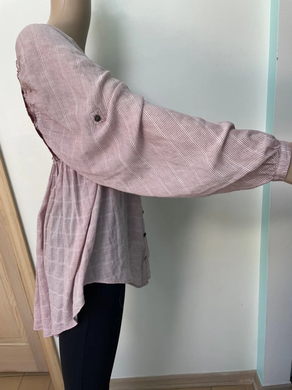 Free People Blush Pink Lace-Back Peasant Tunic